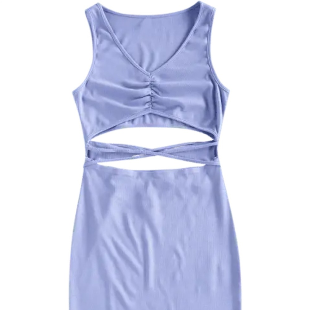 Ribbed Cut Out Tank Dress